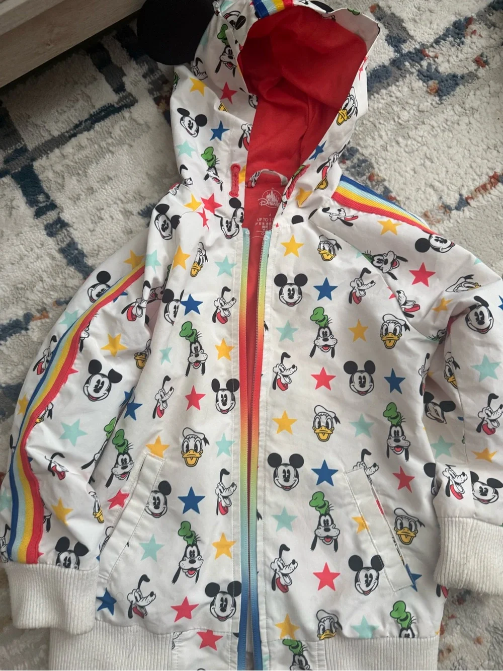 Disney Kids Rainbow Star Character Hooded Jacket